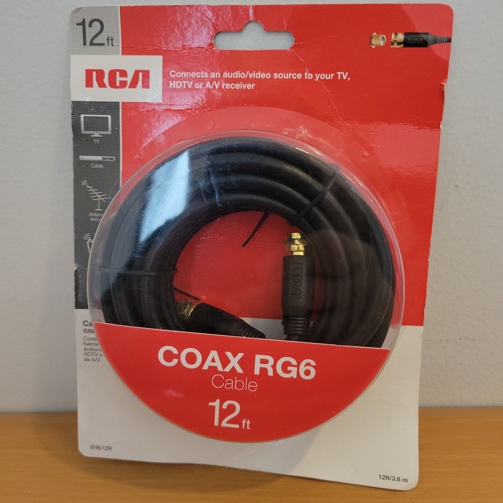 RCA - RG6 Coaxial Cable, 12ft. (Black)